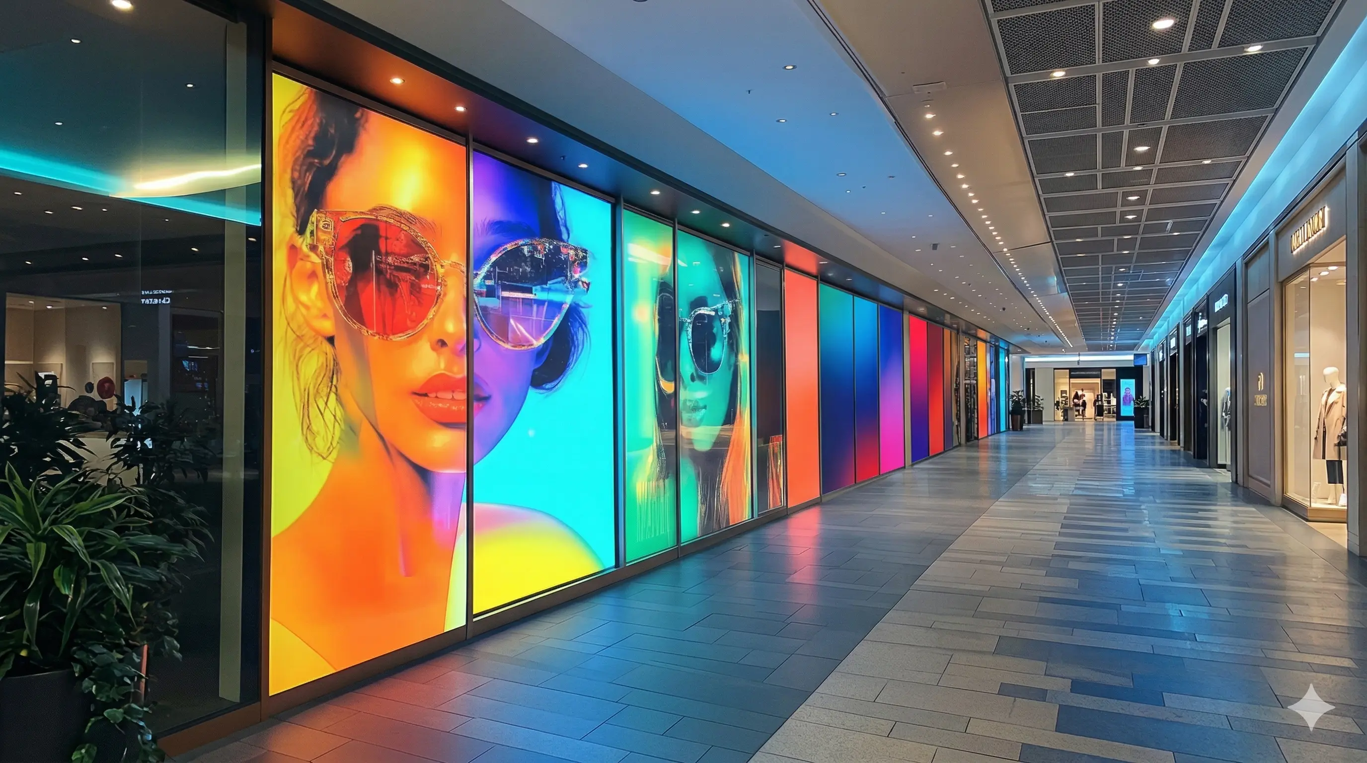 Pantalla modular LED para publicidad en espacios comerciales